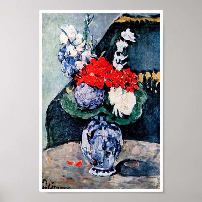 Affiche Bouquet avec Little Delft, Paul Cezanne (Devant)