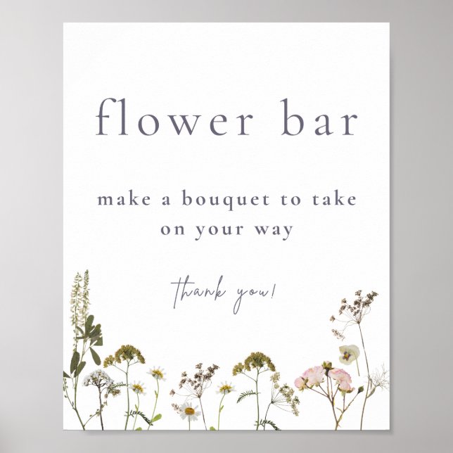 Affiche Bouquet bar de fleurs  (Devant)