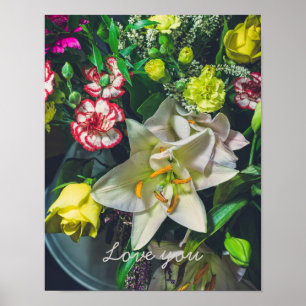Affiche Bouquet coloré avec lily