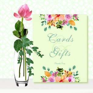 Affiche Bouquet coloré vert d'aquarelle gras