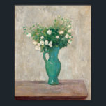 Affiche Bouquet dans un vase vert | Tadeusz Makowski<br><div class="desc">Bouquet in a Green Flower-Vase (1916) de Tadeusz Makowski (polonais, 1882-1932) est une vie tranquille et contemplative qui révèle la sensibilité de l’artiste à la forme et à l’atmosphère. Un arrangement modeste de fleurs blanches repose dans un vase vert, placé contre un arrière - plan muet et à texture douce....</div>
