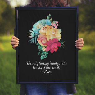 Affiche Bouquet de beauté durable Citation Rumi