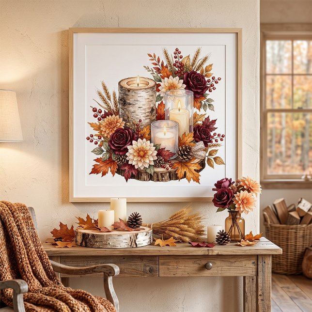 Affiche Bouquet de centre de table à la bougie rustique d' (Créateur téléchargé)