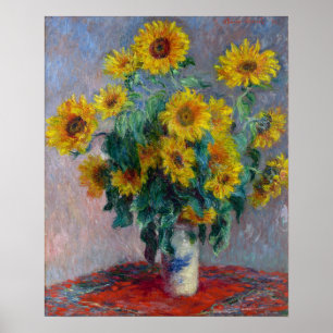Affiche Bouquet de Claude Monet des tournesols