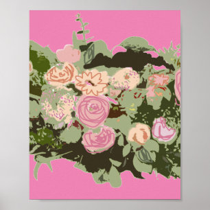 Affiche Bouquet de fleurs dans la peinture de vase