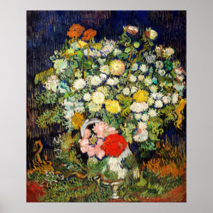 Affiche Bouquet de fleurs dans un vase de Vincent Van Gogh