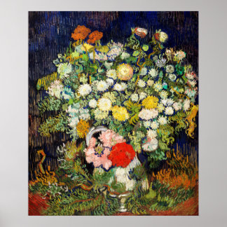 Affiche Bouquet de fleurs dans un vase de Vincent Van Gogh
