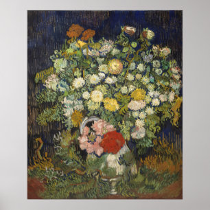 Affiche Bouquet de fleurs dans un vase   Oeuvre vintage