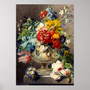 Affiche Bouquet de fleurs dans un vase par Johannes van Os