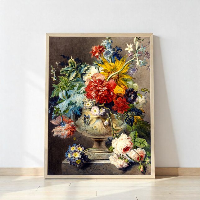 Affiche Bouquet de fleurs dans un vase par Johannes van Os (Créateur téléchargé)