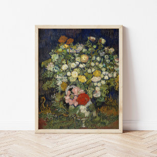 Affiche Bouquet de fleurs dans un vase   Vincent Van Gogh