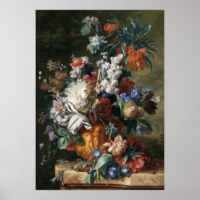 Affiche Bouquet de fleurs dans une urne (Devant)