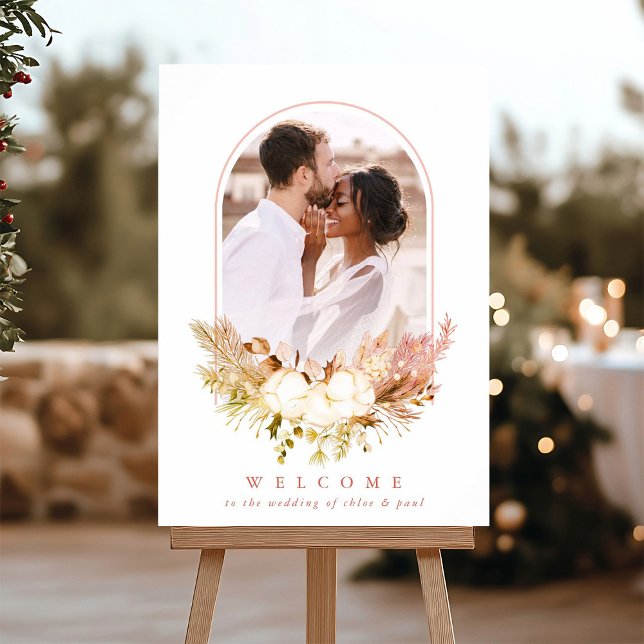 Affiche Bouquet de fleurs de coton Photo Mariage d'automne (Créateur téléchargé)