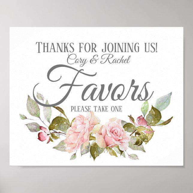 Affiche Bouquet de fleurs en faveur de roses roses jolies  (Devant)
