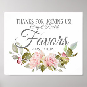 Affiche Bouquet de fleurs Favors de roses roses jolies de 