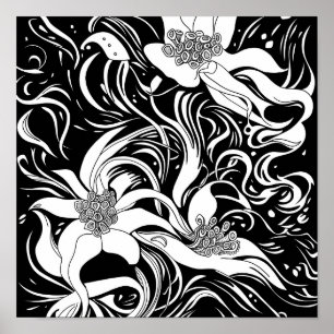 Affiche Bouquet de fleurs Nature Floral Page de coloriage 