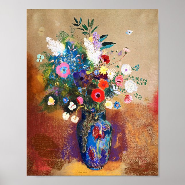 Affiche Bouquet de fleurs par Odilon Redon (Devant)