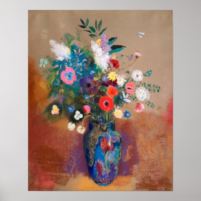 Affiche Bouquet de fleurs par Odilon Redon (Devant)