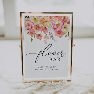 Affiche Bouquet de fleurs roses d'agrumes
