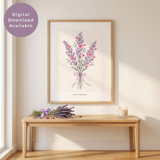 Affiche Bouquet de la Saint-Valentin au cœur de lavande Ar