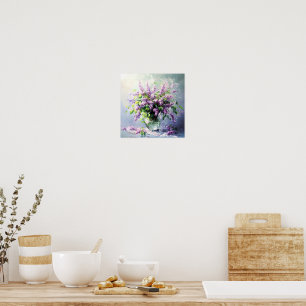 Affiche Bouquet de lilas en fleurs de lavande
