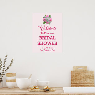 Affiche Bouquet de pivoines pour la douche de la mariée