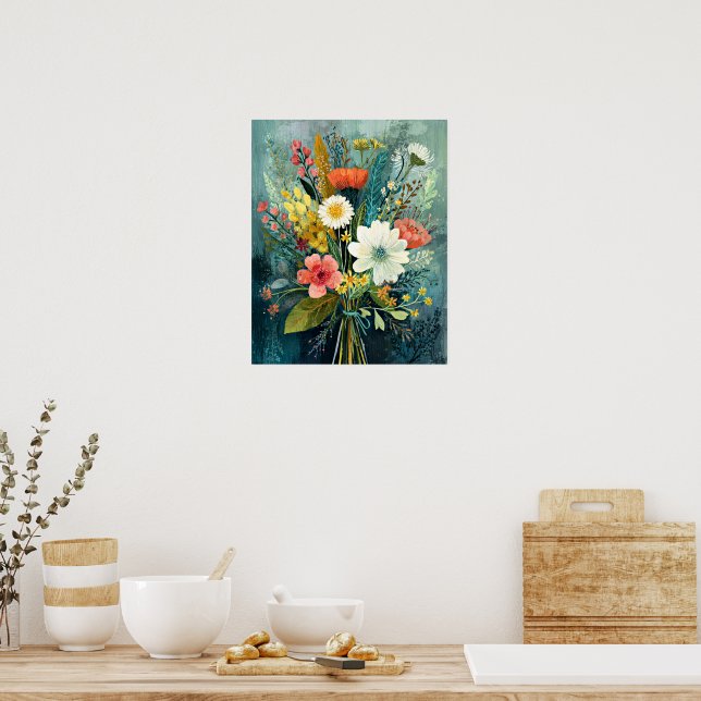 Affiche Bouquet de printemps coloré (Cuisine)