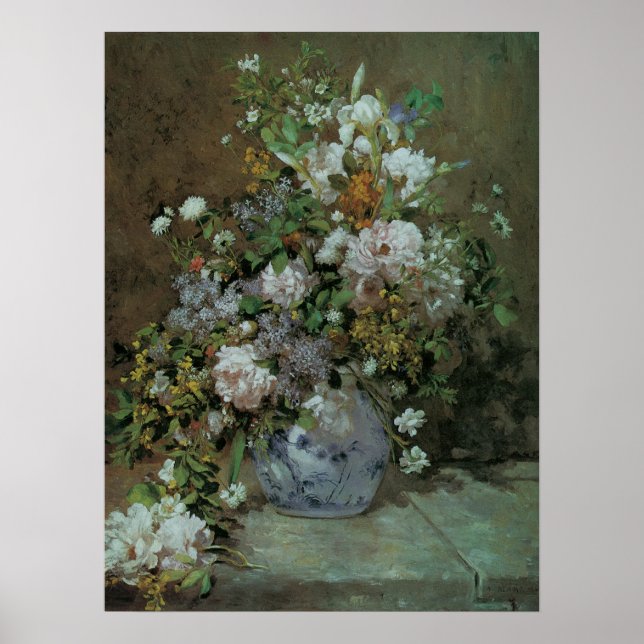 Affiche Bouquet de printemps de Pierre Renoir, Fleurs Vint (Devant)