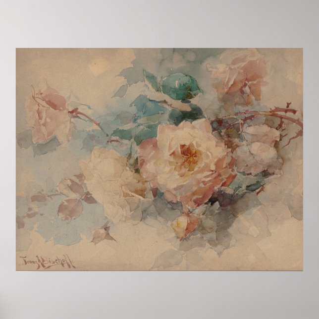 Affiche Bouquet de Rose - Franz Bischoff (Devant)