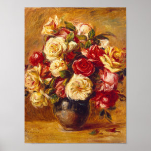 Affiche Bouquet de roses, Auguste Renoir
