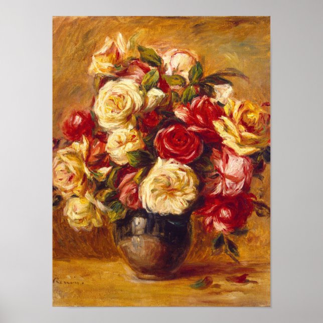 Affiche Bouquet de roses, Auguste Renoir (Devant)