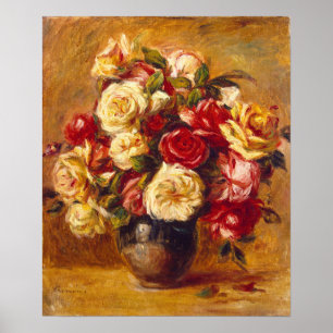 Affiche Bouquet de roses, Auguste Renoir