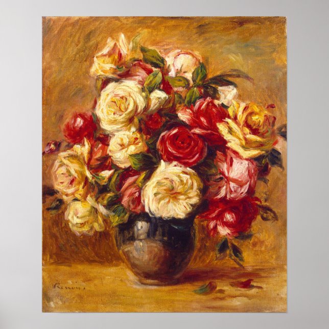 Affiche Bouquet de roses, Auguste Renoir (Devant)