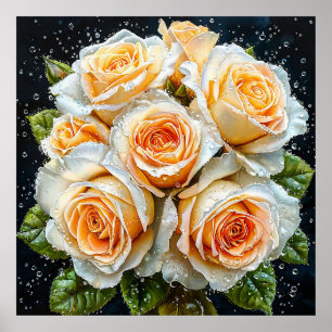 Affiche 🌹 Bouquet de roses blanches élégant pour une mais