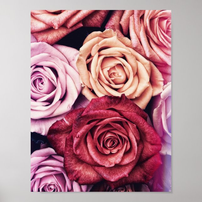 Affiche Bouquet de roses roses (Devant)