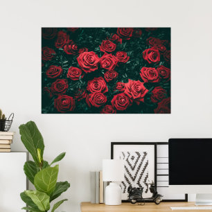 Affiche Bouquet de roses rouges