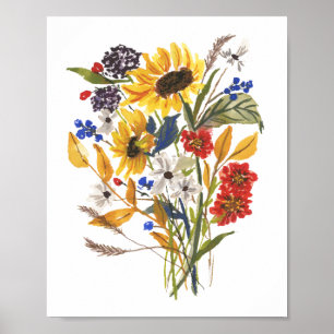 Affiche Bouquet de tournesol