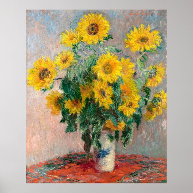 Affiche Bouquet de tournesols de Monet (Devant)
