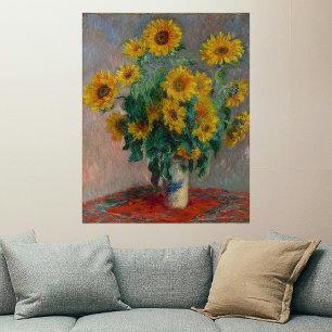 Affiche Bouquet de tournesols Monet