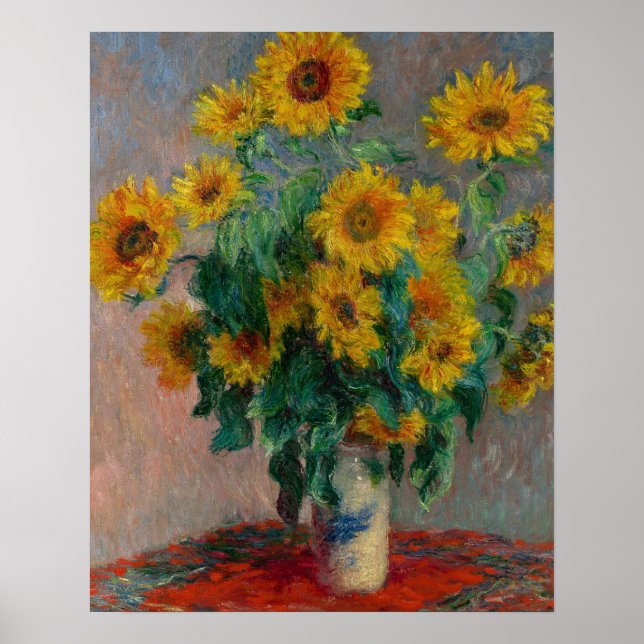 Affiche Bouquet de tournesols par Claude Monet (Devant)