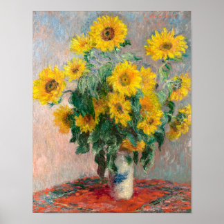 Affiche Bouquet de tournesols par Claude Monet
