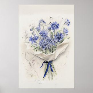 Affiche Bouquet de violet éthéré