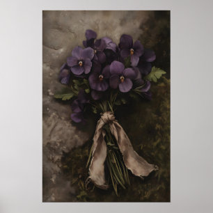 Affiche Bouquet de Violettes Maussades Nature morte botani
