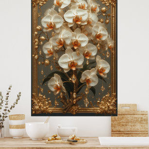Affiche Bouquet d'orchidées blanches élégantes