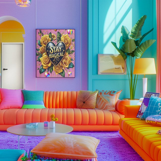 Affiche Bouquet enchanteur de Roses d'or et coeur 12x16 (Créateur téléchargé)