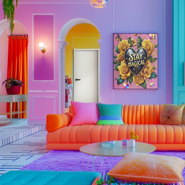 Affiche Bouquet enchanteur de Roses d'or et coeur 40x60 (Créateur téléchargé)