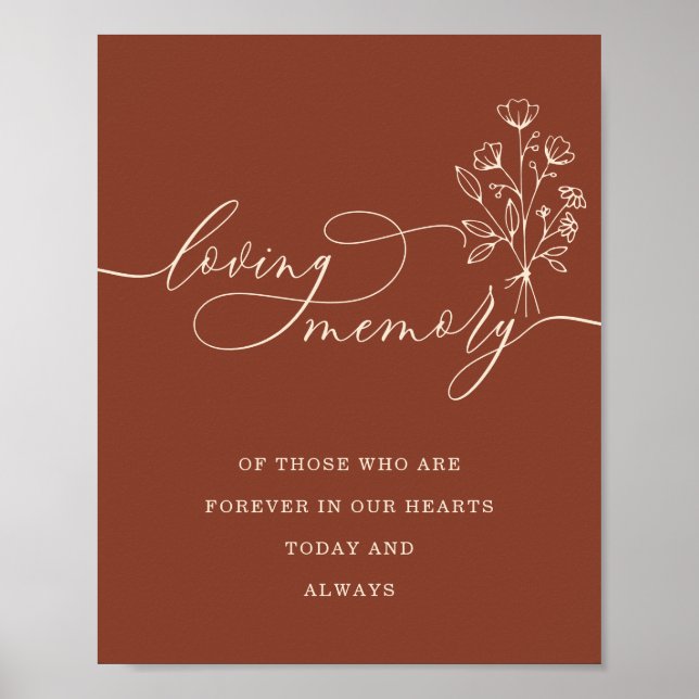 Affiche Bouquet floral botanique en terre cuite en souveni (Devant)