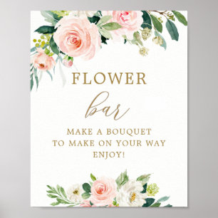 Affiche Bouquet floral rose élégant Bar à fleurs 
