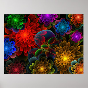 Affiche Bouquet fractal