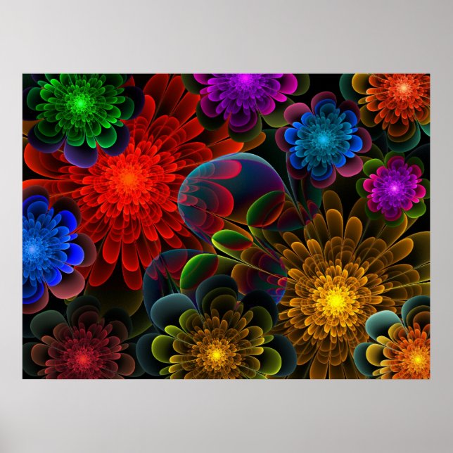 Affiche Bouquet fractal (Devant)